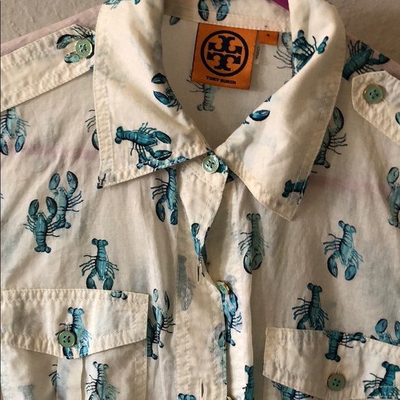 Tory Burch Blue Lobster Brigitte Blouse - Picture 3 of 6